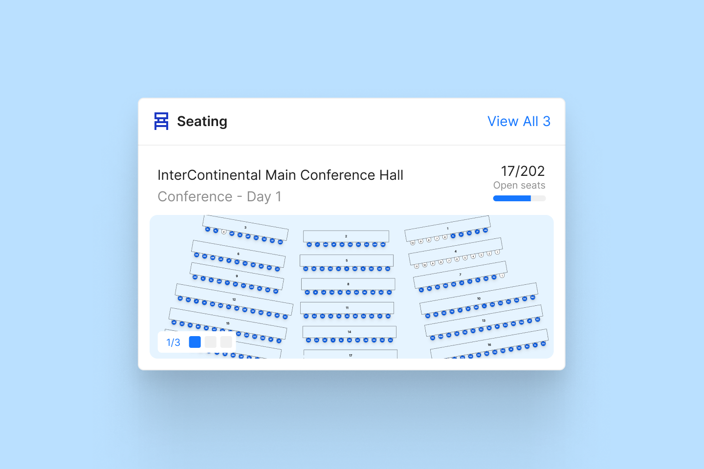Drag-and-drop seating chart powered by live participant data